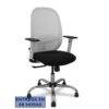 PIQUERAS Y CRESPO Silla Cilanco blanca malla blanca asiento bali negro brazo regulable base cromada ruedas de parque