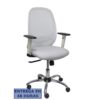 PIQUERAS Y CRESPO Silla Cilanco blanca malla blanca asto similpiel gris brazo reg. base crom RP