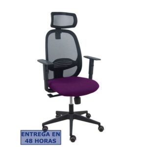 PIQUERAS Y CRESPO Silla Cilanco negra malla negra asiento bali morado brazo regulable cabecero regulable