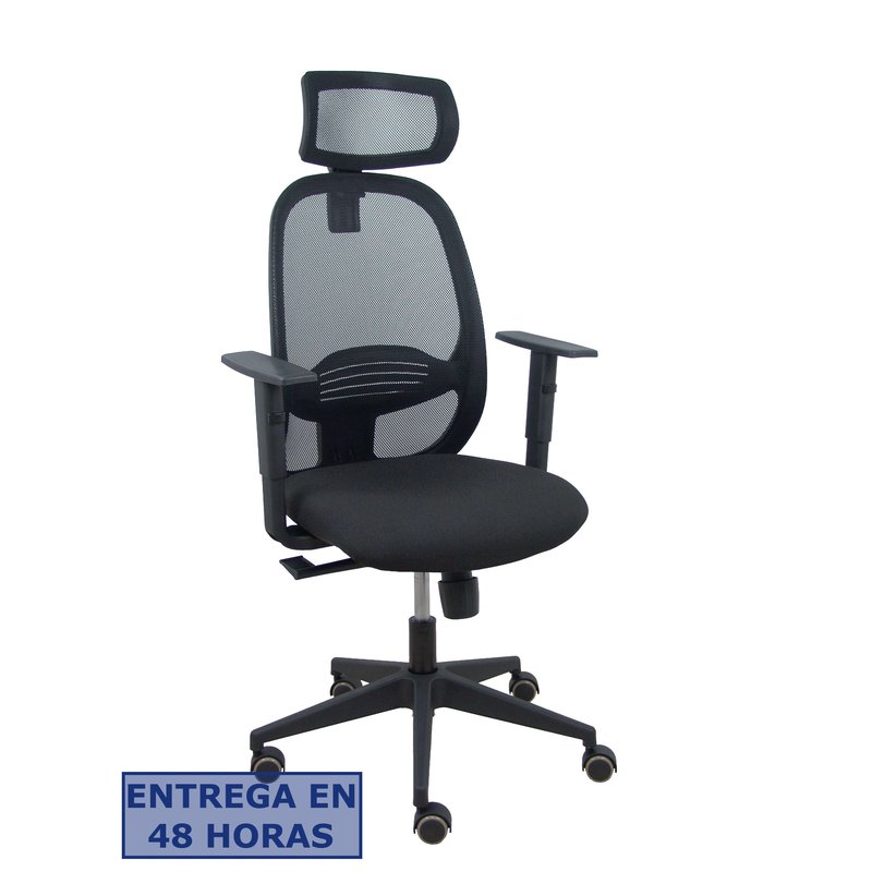 PIQUERAS Y CRESPO Silla Cilanco negra malla negra asiento bali negro brazo regulable cabecero regulable