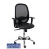 PIQUERAS Y CRESPO Silla Cilanco negra malla negra asiento similpiel negro brazo regulable base cromada