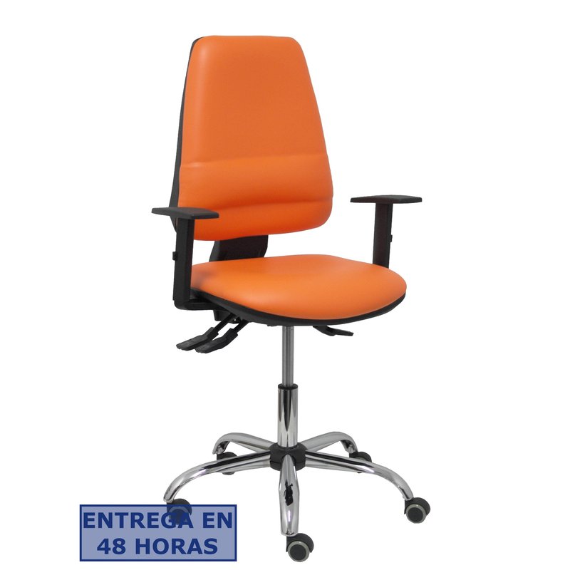 PIQUERAS Y CRESPO Silla Elche S 24 horas similpiel naranja con refuerzo lumbar ¡Ultimas unidades!!