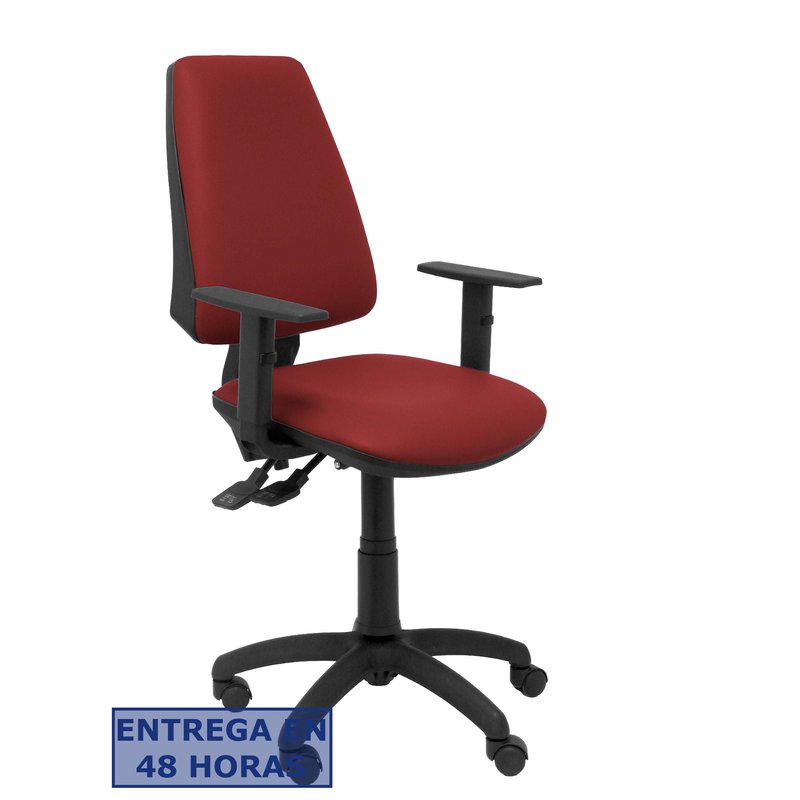 PIQUERAS Y CRESPO Silla Elche S similpiel granate brazos regulables