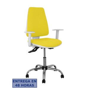 PIQUERAS Y CRESPO Silla Elche blanca asincro bali amarillo brazos regulables ruedas de parque