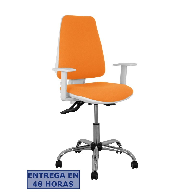 PIQUERAS Y CRESPO Silla Elche blanca asincro bali naranja brazos regulables ruedas de parque PIQUERAS Y CRESPO Silla Elche blanca asincro bali naranja brazos regulables ruedas de parque