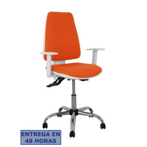 PIQUERAS Y CRESPO Silla Elche blanca asincro bali naranja oscuro brazos regulables ruedas de parque