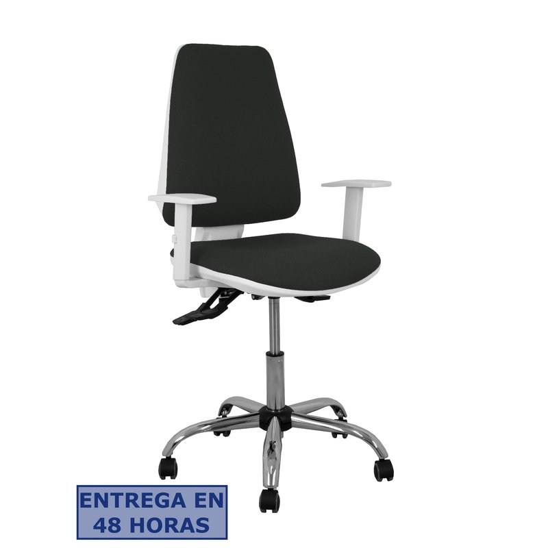 PIQUERAS Y CRESPO Silla Elche blanca asincro bali negro brazos regulables ruedas de parque