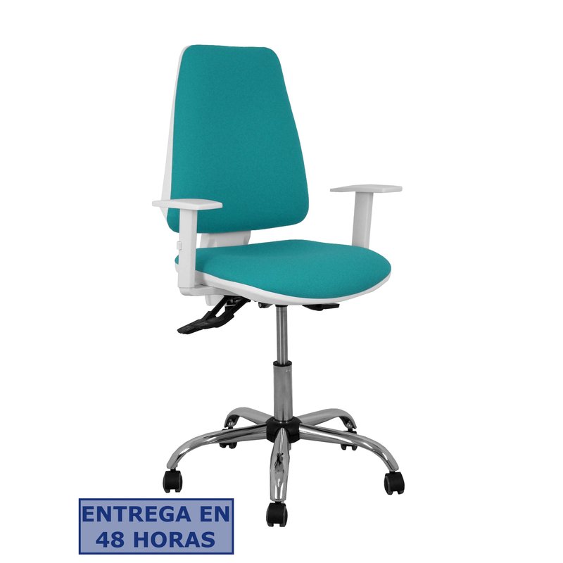 PIQUERAS Y CRESPO Silla Elche blanca asincro bali turquesa brazos regulables ruedas de parque