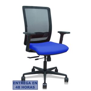 PIQUERAS Y CRESPO Silla Haches traslack malla negra asiento bali azul brazos 2D ruedas 65mm