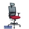 PIQUERAS Y CRESPO Silla Haches traslack malla negra asiento bali granate brazos 2D ruedas 65mm cabecero regulable