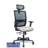 PIQUERAS Y CRESPO Silla Haches traslack malla negra asiento bali gris claro brazos 2D ruedas 65mm cabecero regulable