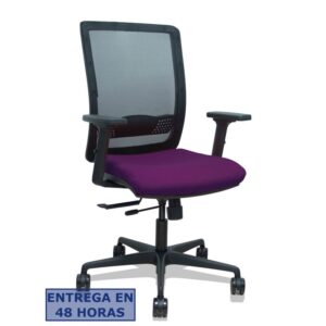PIQUERAS Y CRESPO Silla Haches traslack malla negra asiento bali morado brazos 2D ruedas 65mm