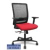 PIQUERAS Y CRESPO Silla Haches traslack malla negra asiento bali rojo brazos 2D ruedas 65mm