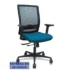 PIQUERAS Y CRESPO Silla Haches traslack malla negra asiento bali verde petroleo brazos 2D ruedas 65mm