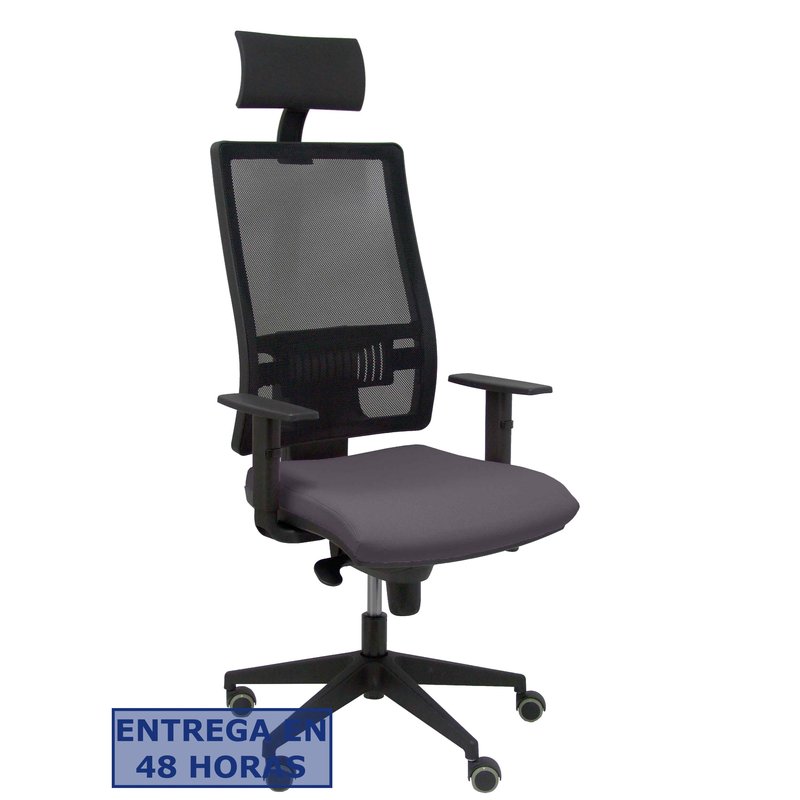 PIQUERAS Y CRESPO Silla Horna sincro bali gris oscuro brazos 1D cabecero fijo