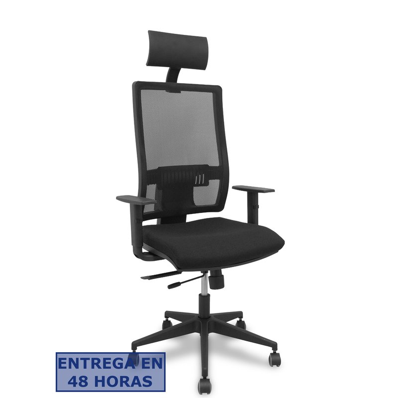 PIQUERAS Y CRESPO Silla Horna traslack bali negro brazos 1D con cabecero fijo