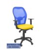 PIQUERAS Y CRESPO Silla Jorquera malla azul asiento bali amarilla PIQUERAS Y CRESPO Silla Jorquera malla azul asiento bali amarilla