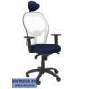PIQUERAS Y CRESPO Silla Jorquera malla blanca asiento bali azul marino con cabecero fijo PIQUERAS Y CRESPO Silla Jorquera malla blanca asiento bali azul marino con cabecero fijo