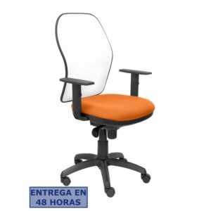 PIQUERAS Y CRESPO Silla Jorquera malla blanca asiento bali naranja
