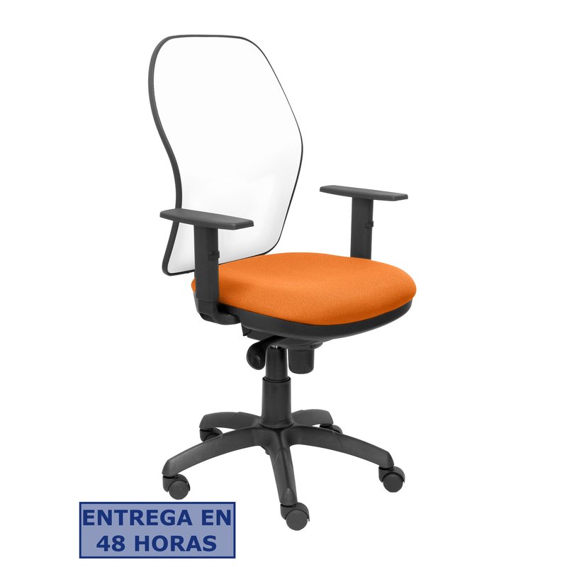 PIQUERAS Y CRESPO Silla Jorquera malla blanca asiento bali naranja PIQUERAS Y CRESPO Silla Jorquera malla blanca asiento bali naranja