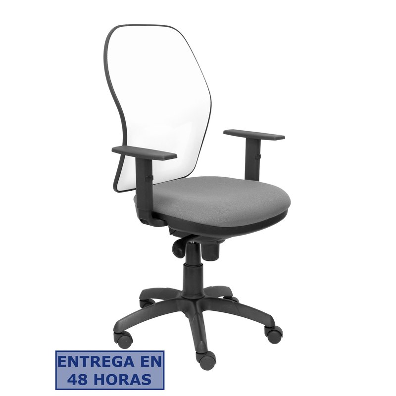 PIQUERAS Y CRESPO Silla Jorquera malla blanca asiento gris claro
