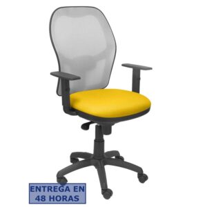 PIQUERAS Y CRESPO Silla Jorquera malla gris asiento bali amarillo