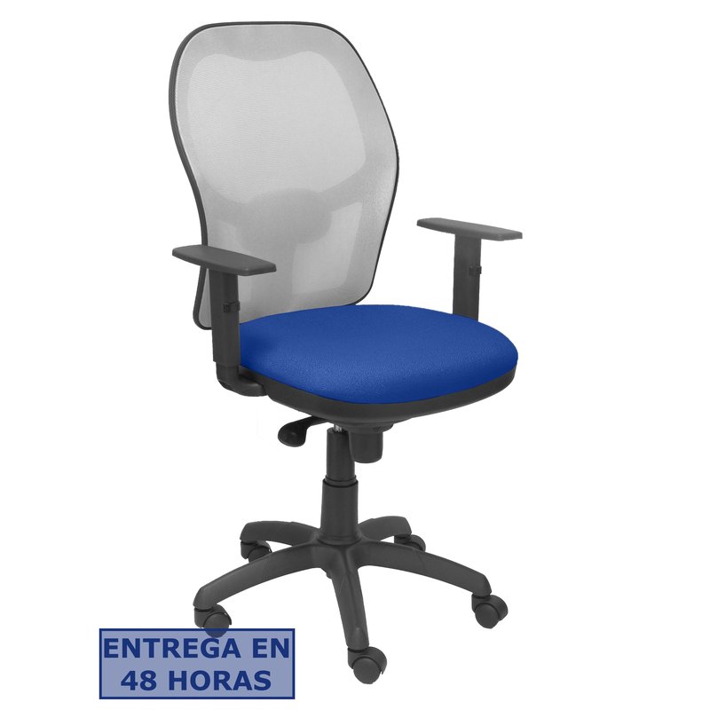 PIQUERAS Y CRESPO Silla Jorquera malla gris asiento bali azul