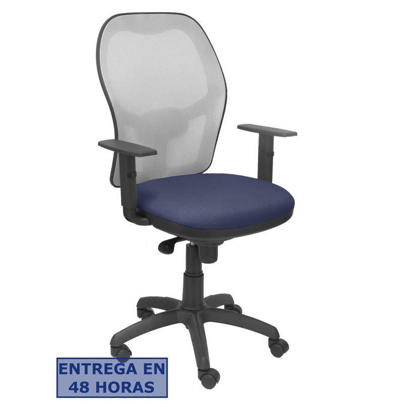 PIQUERAS Y CRESPO Silla Jorquera malla gris asiento bali azul marino PIQUERAS Y CRESPO Silla Jorquera malla gris asiento bali azul marino