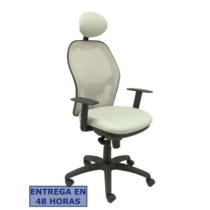 PIQUERAS Y CRESPO Silla Jorquera malla gris asiento bali gris claro con cabecero fijo