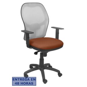 PIQUERAS Y CRESPO Silla Jorquera malla gris asiento bali marron