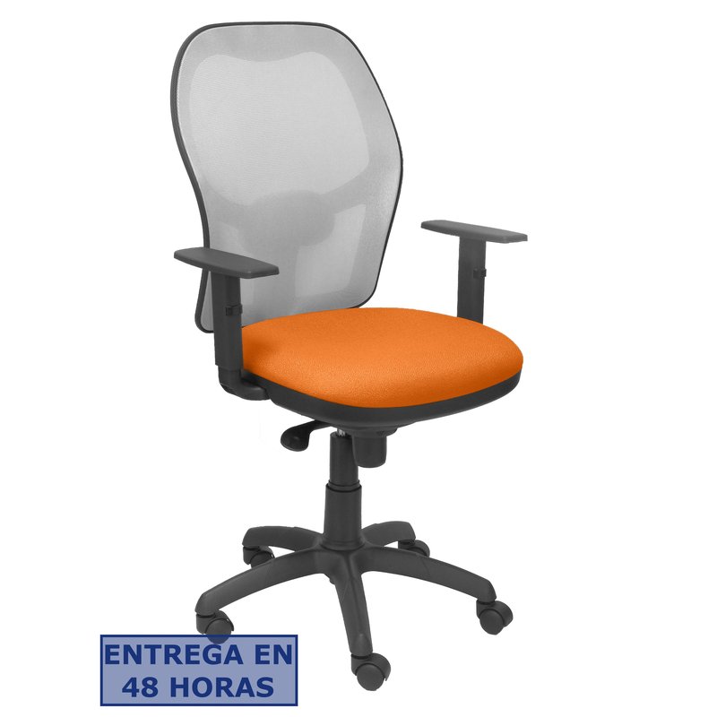 PIQUERAS Y CRESPO Silla Jorquera malla gris asiento bali naranja