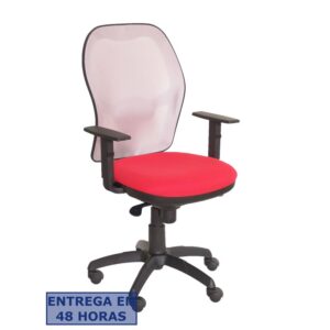 PIQUERAS Y CRESPO Silla Jorquera malla gris asiento bali rojo