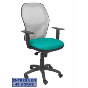 PIQUERAS Y CRESPO Silla Jorquera malla gris asiento bali turquesa