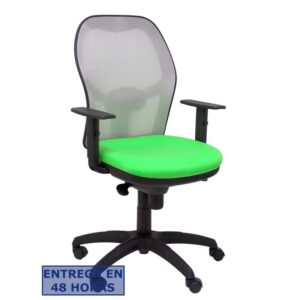 PIQUERAS Y CRESPO Silla Jorquera malla gris asiento bali verde pistacho