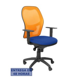 PIQUERAS Y CRESPO Silla Jorquera malla naranja asiento bali azul