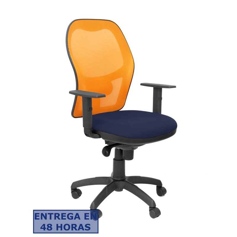 PIQUERAS Y CRESPO Silla Jorquera malla naranja asiento bali azul marino PIQUERAS Y CRESPO Silla Jorquera malla naranja asiento bali azul marino