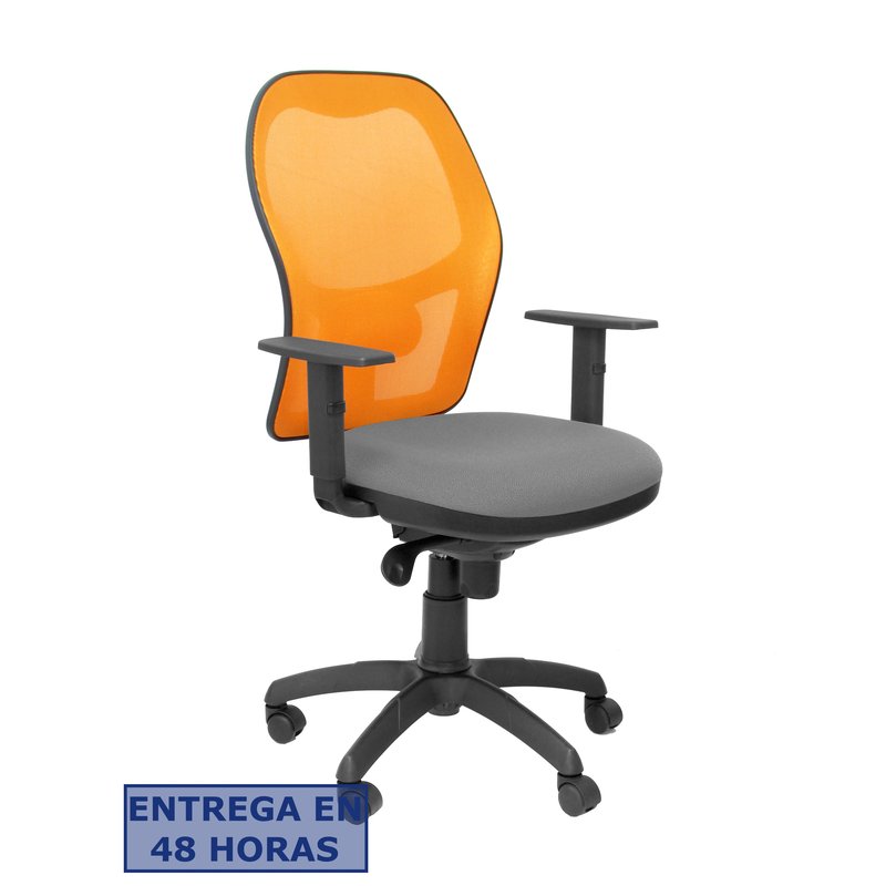 PIQUERAS Y CRESPO Silla Jorquera malla naranja asiento bali gris claro PIQUERAS Y CRESPO Silla Jorquera malla naranja asiento bali gris claro