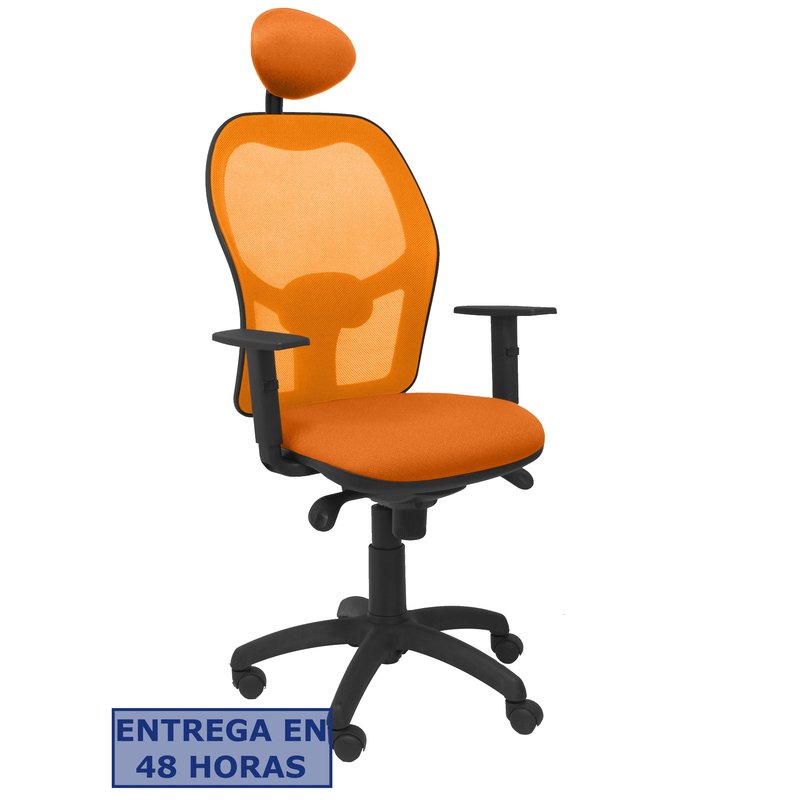 PIQUERAS Y CRESPO Silla Jorquera malla naranja asiento bali naranja con cabecero fijo PIQUERAS Y CRESPO Silla Jorquera malla naranja asiento bali naranja con cabecero fijo