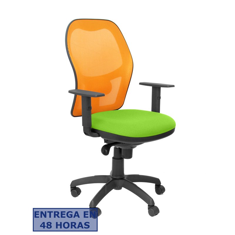 PIQUERAS Y CRESPO Silla Jorquera malla naranja asiento bali verde pistacho PIQUERAS Y CRESPO Silla Jorquera malla naranja asiento bali verde pistacho