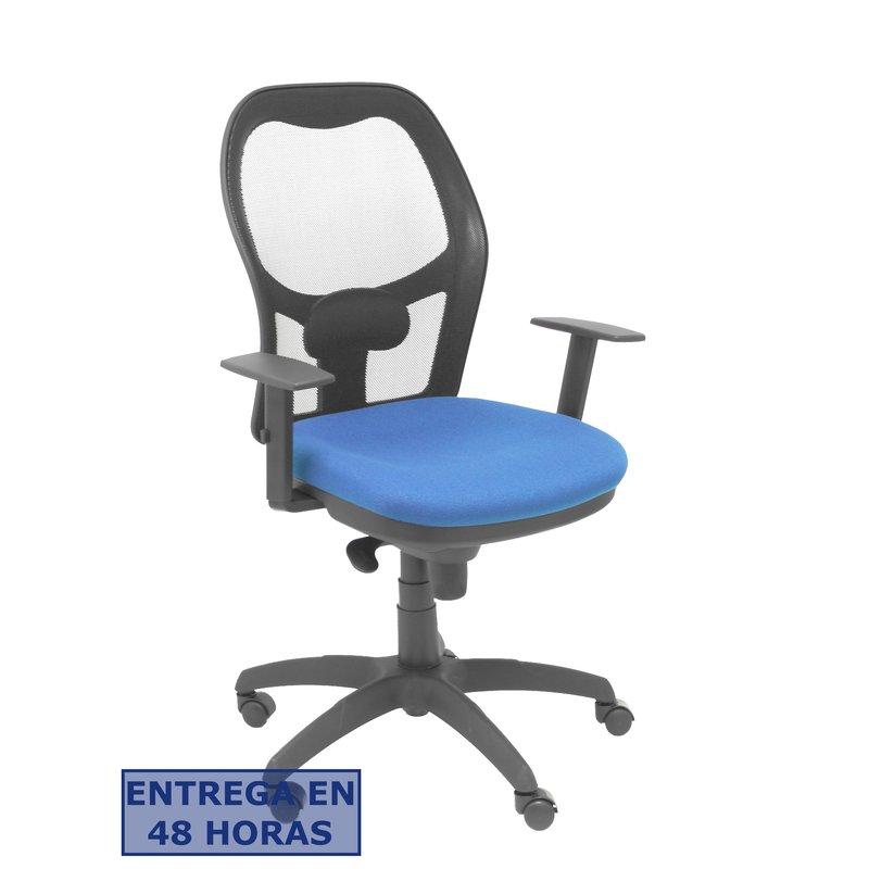PIQUERAS Y CRESPO Silla Jorquera malla negra asiento bali azul marino PIQUERAS Y CRESPO Silla Jorquera malla negra asiento bali azul marino