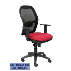 PIQUERAS Y CRESPO Silla Jorquera malla negra asiento bali granate