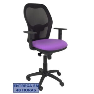 PIQUERAS Y CRESPO Silla Jorquera malla negra asiento bali lila