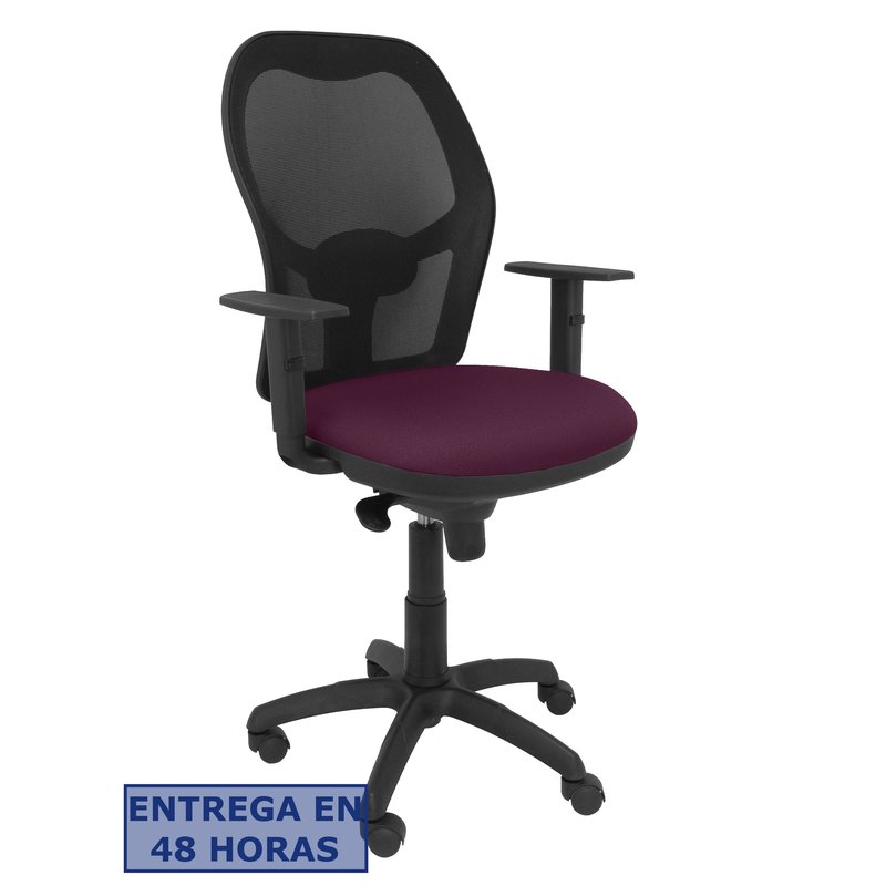 PIQUERAS Y CRESPO Silla Jorquera malla negra asiento bali morado PIQUERAS Y CRESPO Silla Jorquera malla negra asiento bali morado
