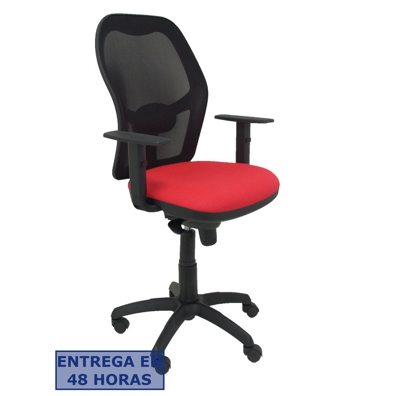 PIQUERAS Y CRESPO Silla Jorquera malla negra asiento bali rojo