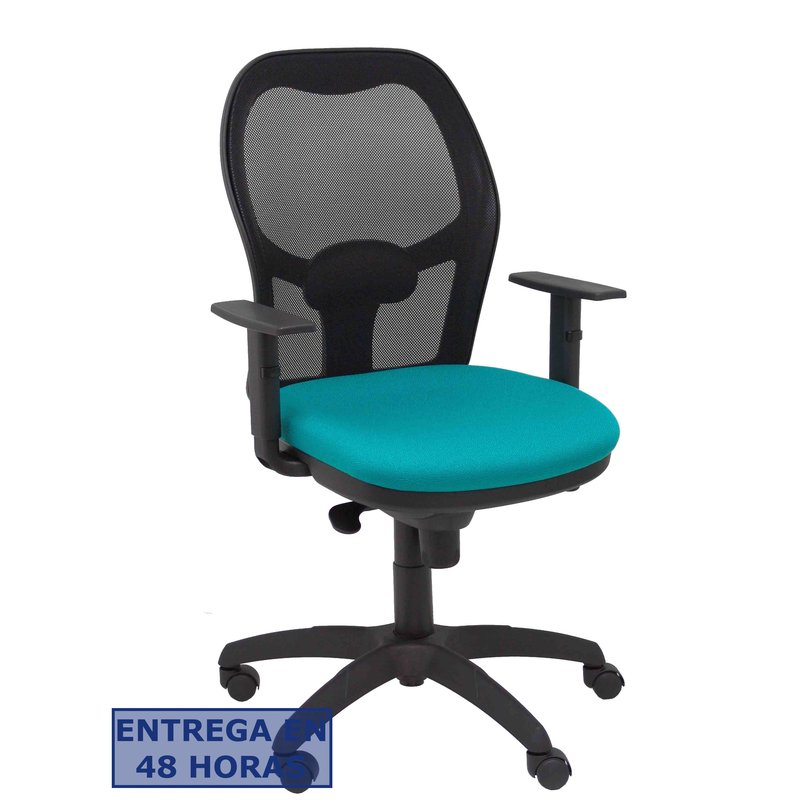 PIQUERAS Y CRESPO Silla Jorquera malla negra asiento bali turquesa