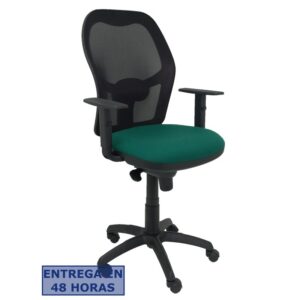 PIQUERAS Y CRESPO Silla Jorquera malla negra asiento bali verde botella