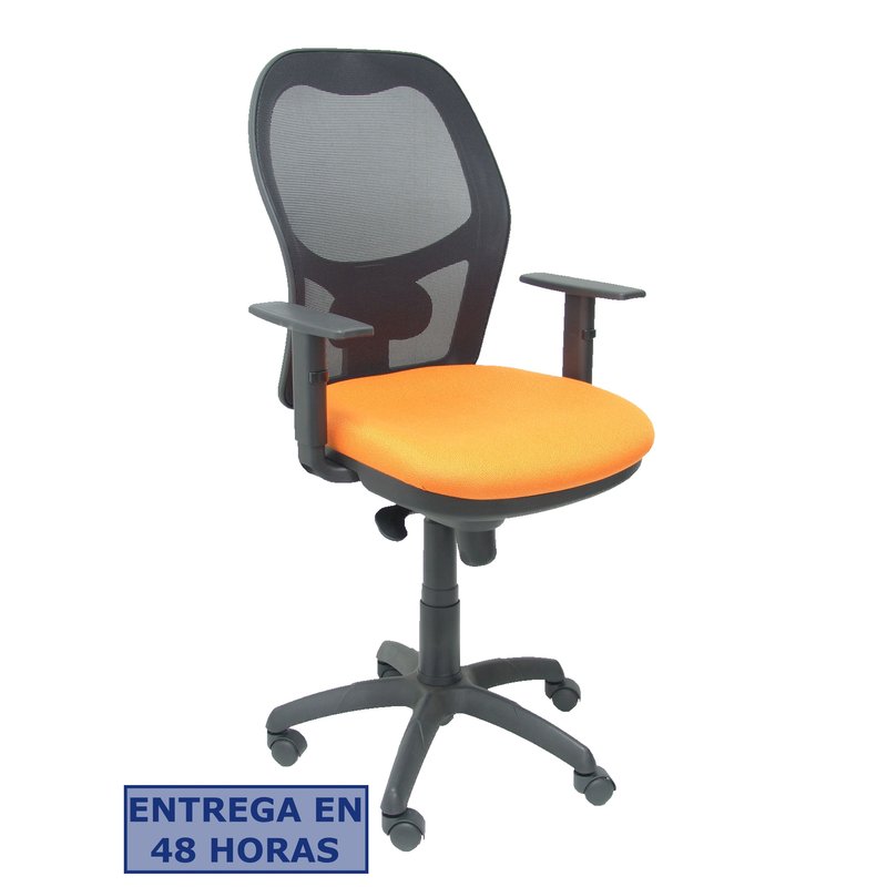 PIQUERAS Y CRESPO Silla Jorquera malla negro asiento bali naranja PIQUERAS Y CRESPO Silla Jorquera malla negro asiento bali naranja