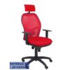 PIQUERAS Y CRESPO Silla Jorquera malla roja asiento bali rojo cabecero regulable