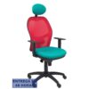 PIQUERAS Y CRESPO Silla Jorquera malla roja asiento bali turquesa con cabecero fijo PIQUERAS Y CRESPO Silla Jorquera malla roja asiento bali turquesa con cabecero fijo