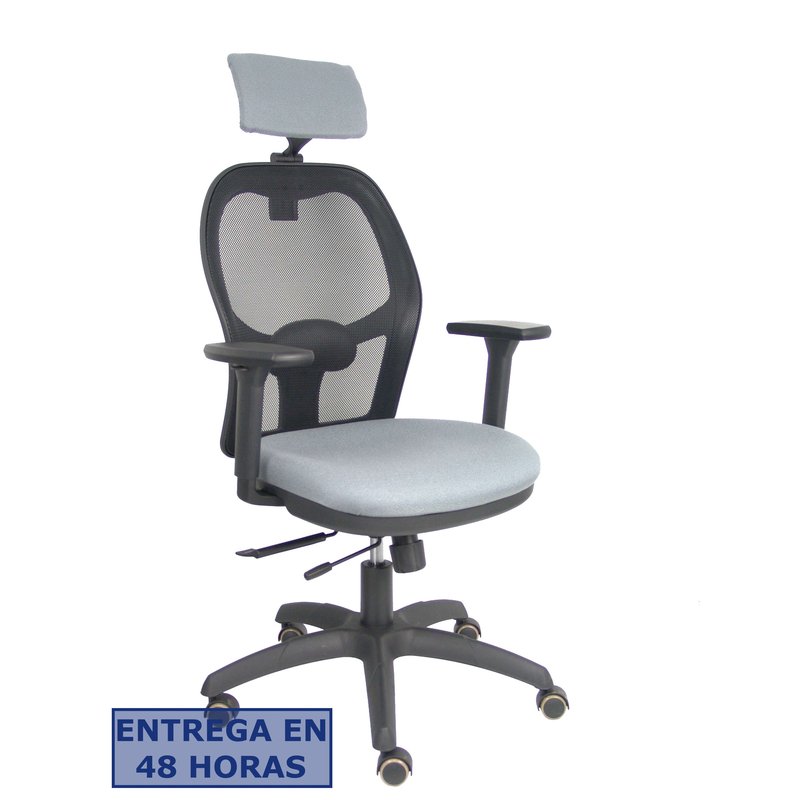 PIQUERAS Y CRESPO Silla Jorquera traslack malla negra asiento bali gris brazos 3D cabecero regulable